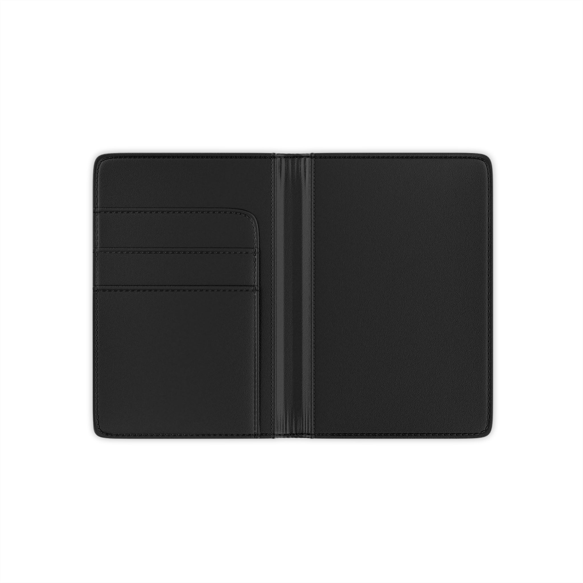 Teal & Black Leather Passport Cover – Embossed Gold Logo Travel Wallet