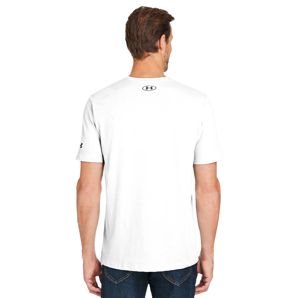 Custom Under Armour raglan T-shirt with hotel logo — white-label branded resort apparel by SuiteGift.