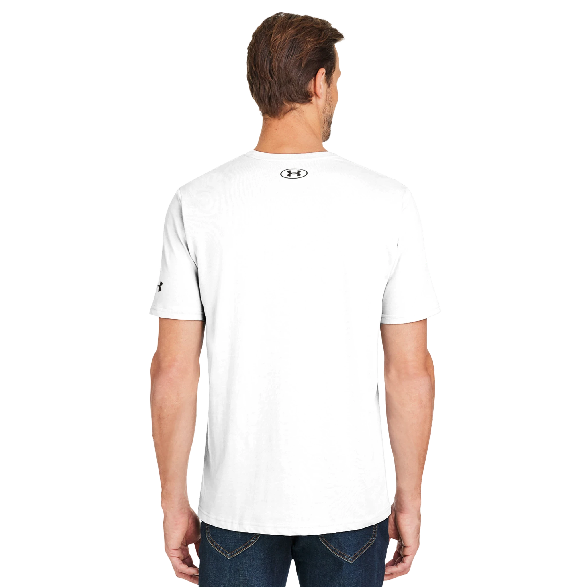 Custom Under Armour raglan T-shirt with hotel logo — white-label branded resort apparel by SuiteGift.