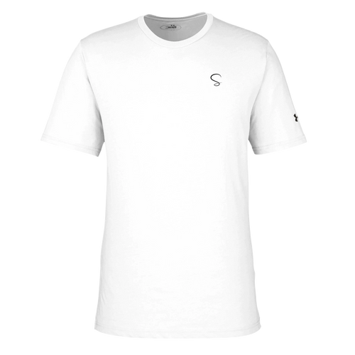 Custom Under Armour raglan T-shirt with hotel logo — white-label branded resort apparel by SuiteGift.